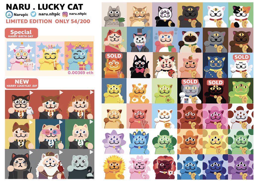 NNftpic's tweet photo. All my lucky cat 🥳
😻54/200 
Only 200 limited edition 😸😸
https://t.co/CpPbiqQxIO
#HBD #gift #cake #cakebirthday 
#illustration #illustrator #luckycat #cat #nft #nftart #nftcollector #nftartist #nftgallery #nftartists #cryptoart #cryptoartist #opensea #openseacrate https://t.co/4XhHQda3ty