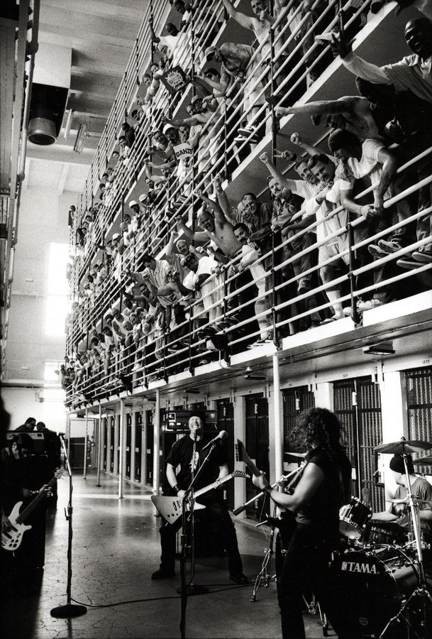 crockpics's tweet photo. Metallica at San Quentin Prison, 2003. Photo by Danny Clinch. https://t.co/c7SCgTm9zB
