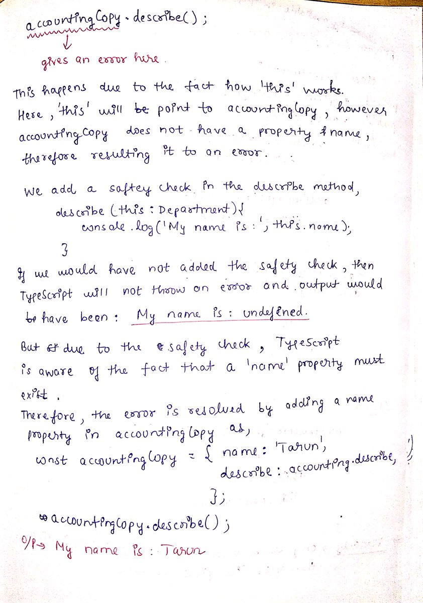 thesavvycoder's tweet image. Day 3 of #30DaysOfTypeScript Challenge
A tough day but made it. ✌️
Learnt about Classes & Interfaces in TypeScript.
Follow my journey : github.com/tarunsinghdev/…
#TypeScript #30daysofcode #Day3 
Today's notes 👇👇