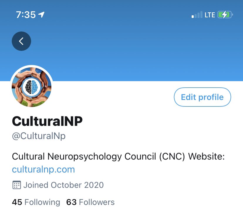 The future of neuropsychology is @culturalNp. This will be a Inter-organization effort to make neuropsychology more equitable, cultural sensitive, and accessible. Please follow and RT!