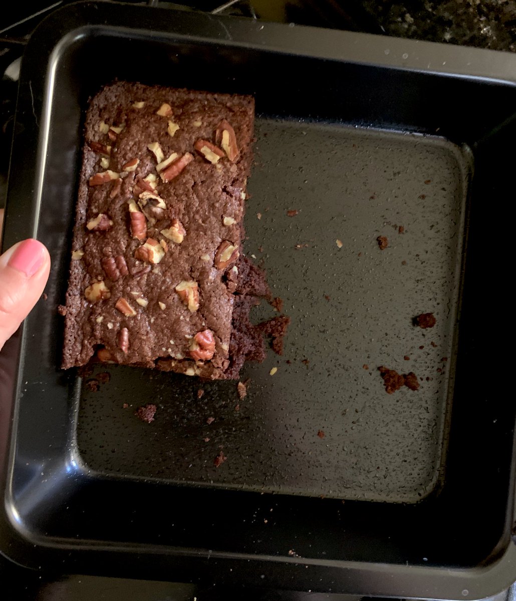 This WAS a full pan of sea salt pecan #grainfree brownies from <a href="/OttosCassava/">Otto's Naturals</a> and within 16 hours…???