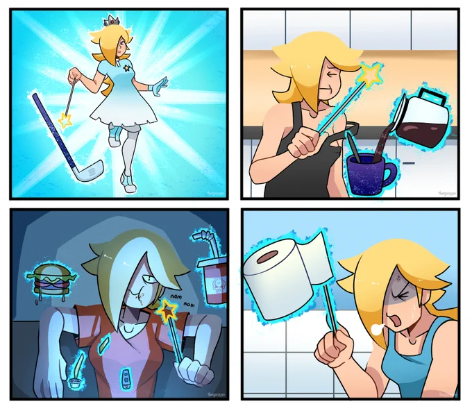 Rosalina uses her powers for everything.
EVERYTHING. 