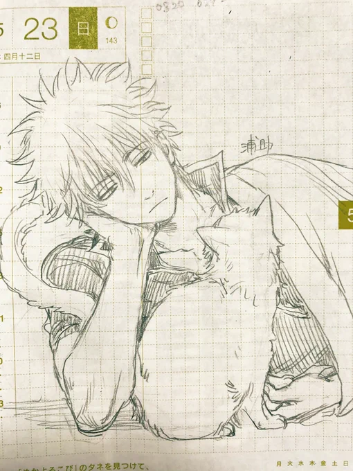 22分描きネコと坂田銀時🐱 