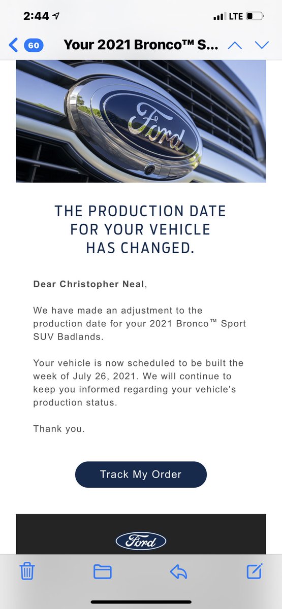 Chris Abdella (@chrisabdella) on Twitter photo Thanks <a href="/Ford/">Ford Motor Company</a> for allowing me to give my wife her anniversary present on time....well not so much... on our 5 date push.. sorry honey..another delay of the #broncosport #beingpatient Thanks <a href="/Ford/">Ford Motor Company</a> for allowing me to give my wife her anniversary present on time....well not so much... on our 5 date push.. sorry honey..another delay of the #broncosport #beingpatient