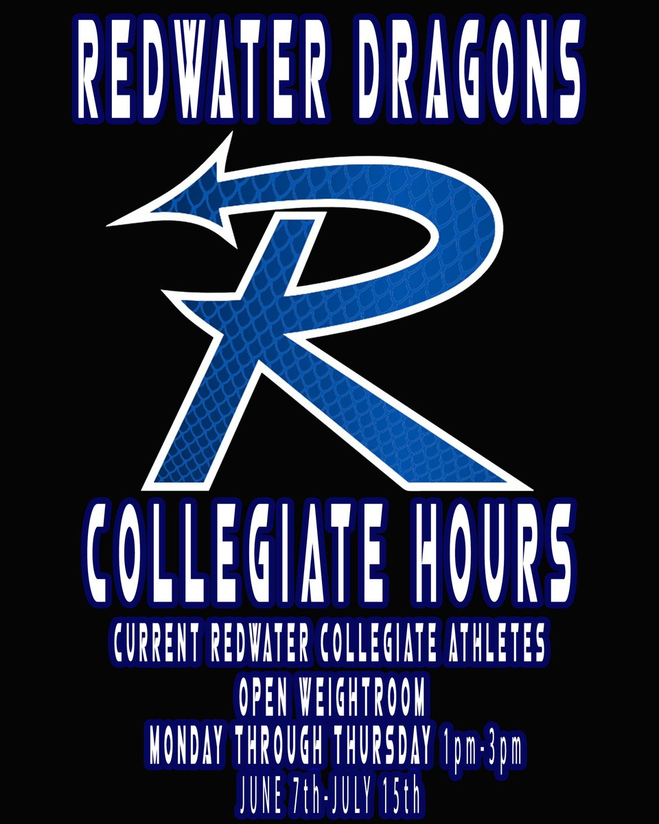 LayneCoach's tweet photo. @RedwaterA collegiate alumni weightroom information. We welcome our alumni to come get their lift in the FAITH FACTORY while they are home for the summers! #DragonLegacy #Family https://t.co/qq3eMpw1SJ