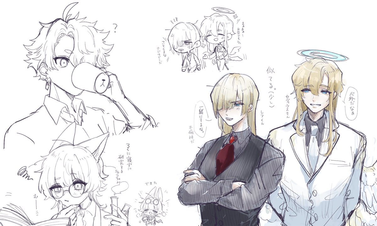 息抜きがてら久々に自創作の落書きした🥺✨楽し……