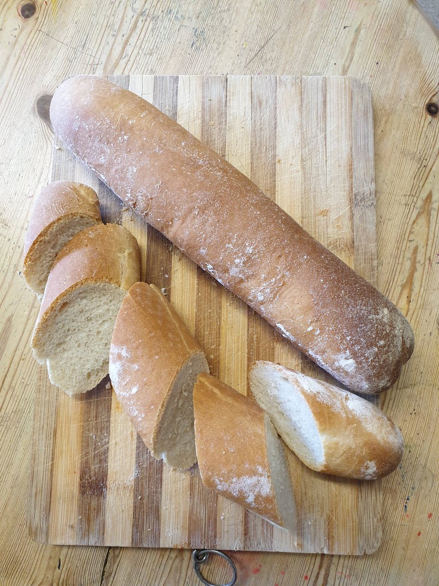 2 beautiful baguettes. Another success straight from the #PaulHollyWood bread book. I didn't score the top as my knives are not sharp enough but the bread is still tasty #ThereWereFour #DidntLastLong #NiceBread