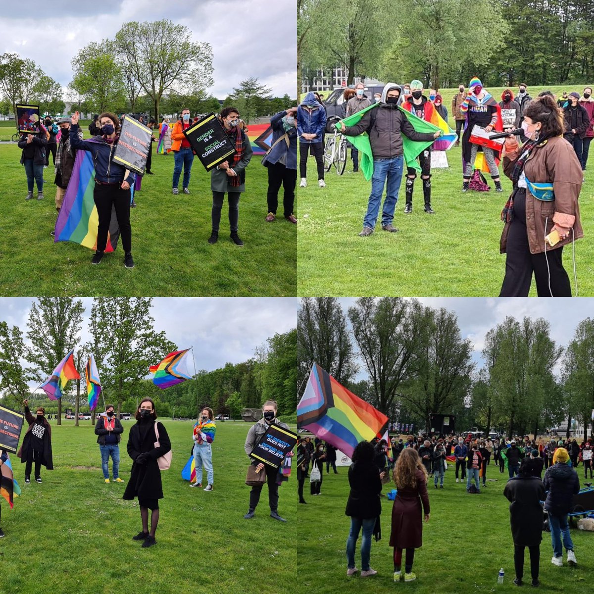 RotterdamBIJ1's tweet photo. Meer dan 200 mensen waren vandaag aanwezig bij de krachtige demonstratie tegen het gif van de nazi's van Voorpost. 
#NietInMijnStad https://t.co/WfdHtmYgNI