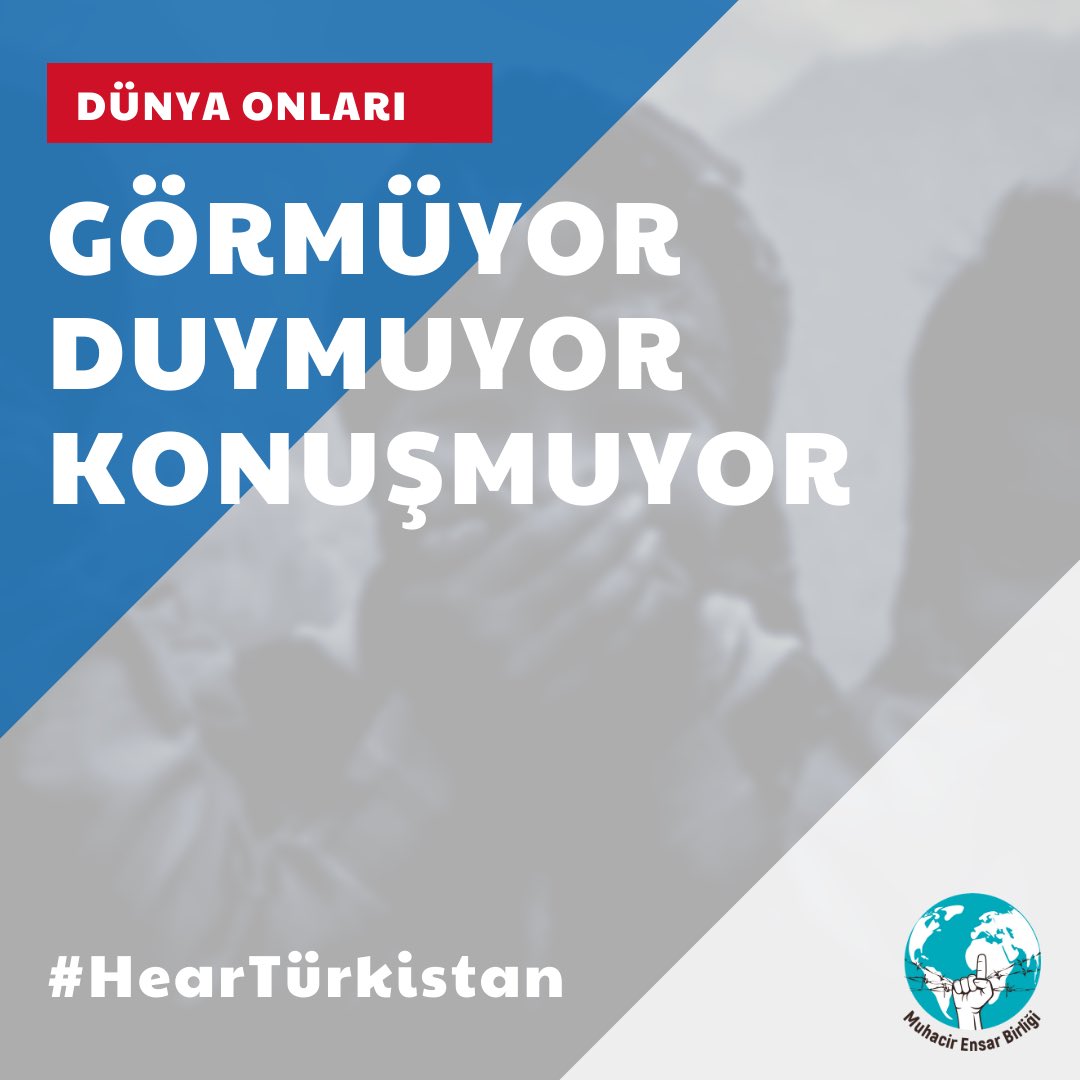 DOĞU TÜRKİSTAN’IN YANINDAYIZ 

Yapılan zulümlere sessiz kaldıkça üç maymunlar tükenmeyecek ve bu zulüm bitmeyecek.
Biz kardeşlerimizin sesini duyuyor, çektiklerini görüyor ve her mecrada zalimin zulmünü anlatacağımıza söz veriyoruz. #HearTurkistan