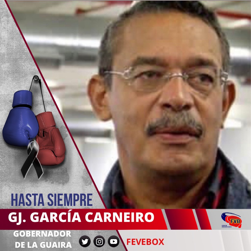 La Pdta de <a href="/fevebox/">FEVEBOX</a> Dra <a href="/LUISABENITEZSUC/">Luisa Benitez</a> y la familia del boxeo olímpico, extiende las condolencias a los familiares, amigos y a toda la población de la Guaira por la pérdida física de nuestro querido Gobernador del Estado la Guaira @Gob_Vargas GJ. García Carneiro.