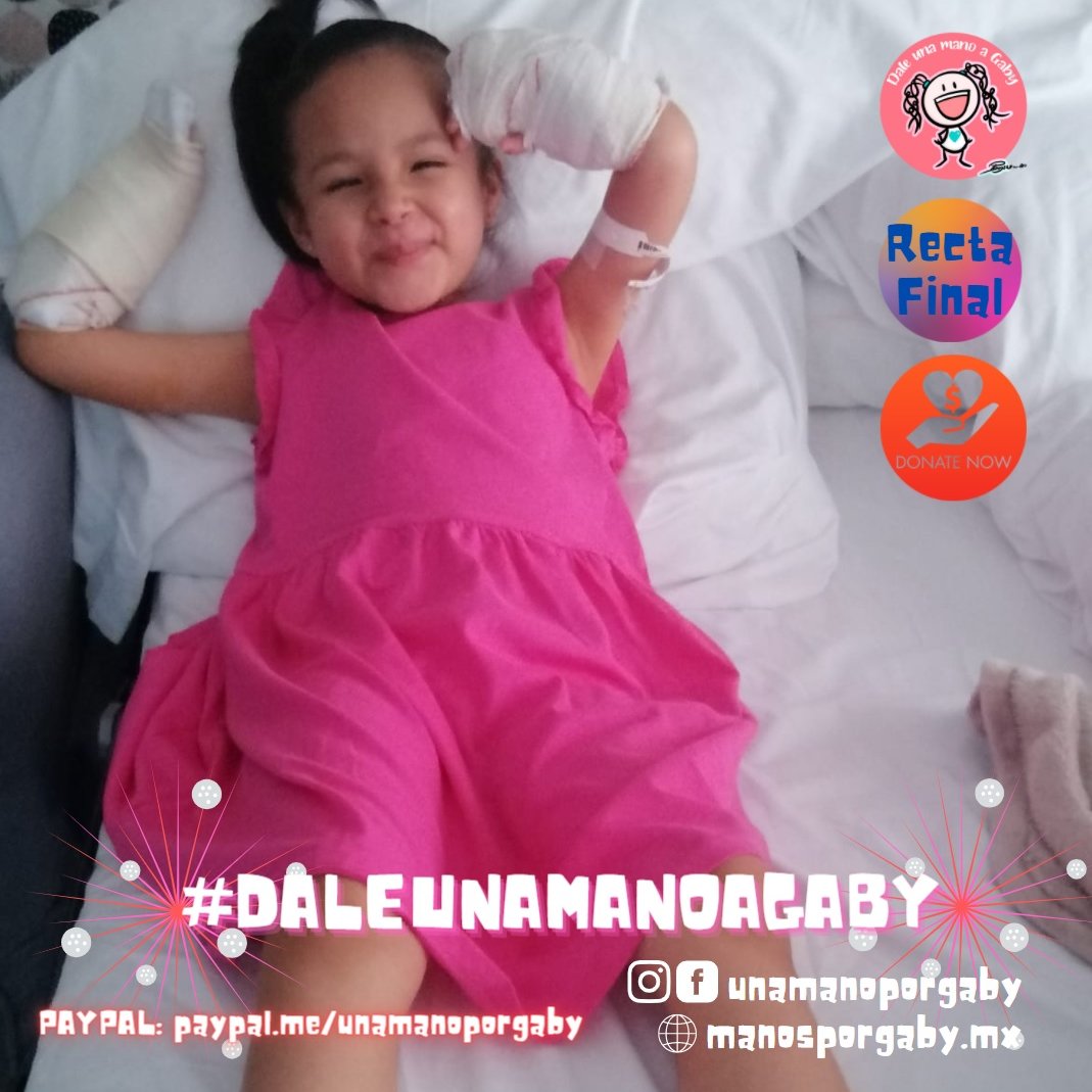 🙏Ya estamos en casa. Gracias a todas las personas que han estado pendientes de #Gaby. No fue posible que el Dr. realizara el trasplante d la articulación debido a que su hueso cúbito no estaba suficientemente osificado, solo le cambió su fijador y le dejaron férula. Seguimos RT