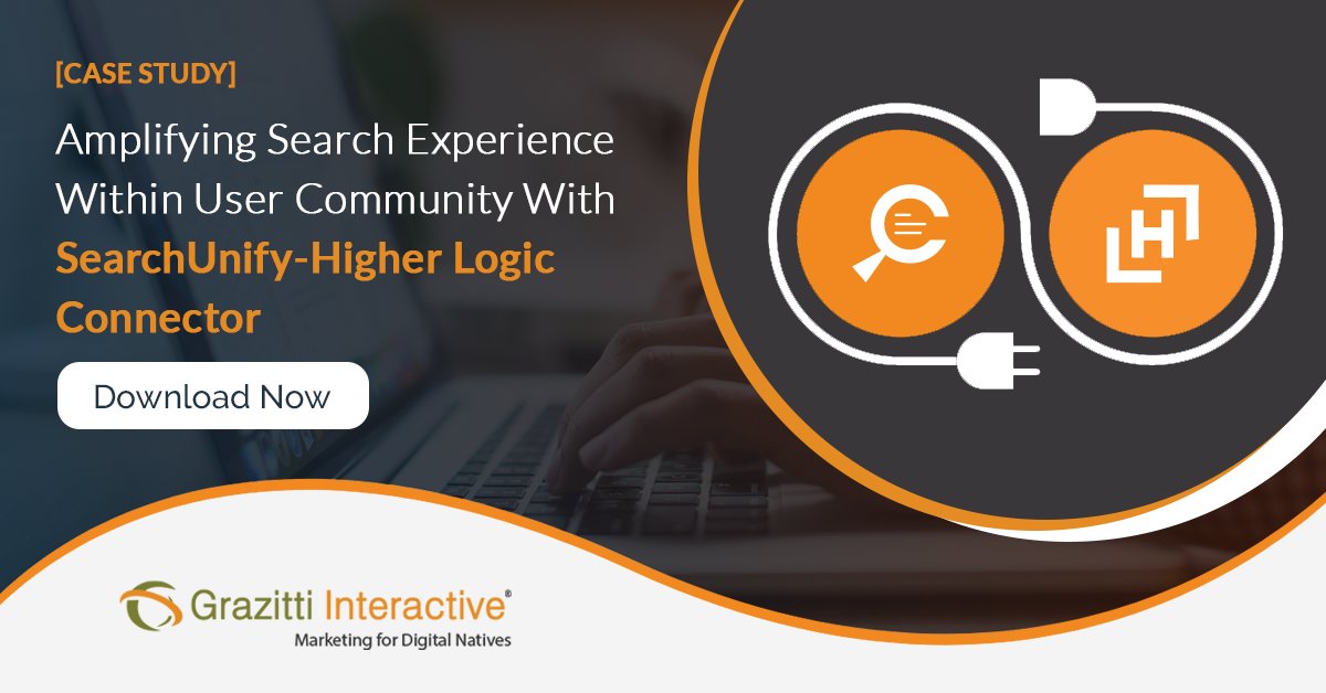 Grazitti's tweet image. A smart solution integrated within a #community improves user traction &amp;amp; conversions. Here’s an account of how the SearchUnify-Higher Logic connector made it happen. 

👉 bit.ly/2NycBgA 👈

#HigherLogic #searchexperience #searchsolution #CX #usercommunity #grazitti