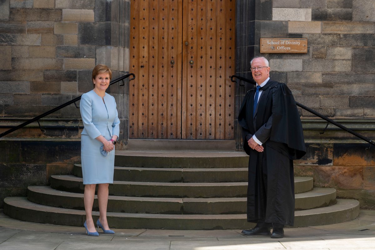 ScotGovFM's tweet photo. First Minister @NicolaSturgeon has attended the opening of the General Assembly of @churchscotland #GA2021.
 
@scotgov values and appreciates our relationships with Scotland’s diverse faith communities, and welcomes their contribution and input into our nation’s civic life. https://t.co/zfhsMx02no