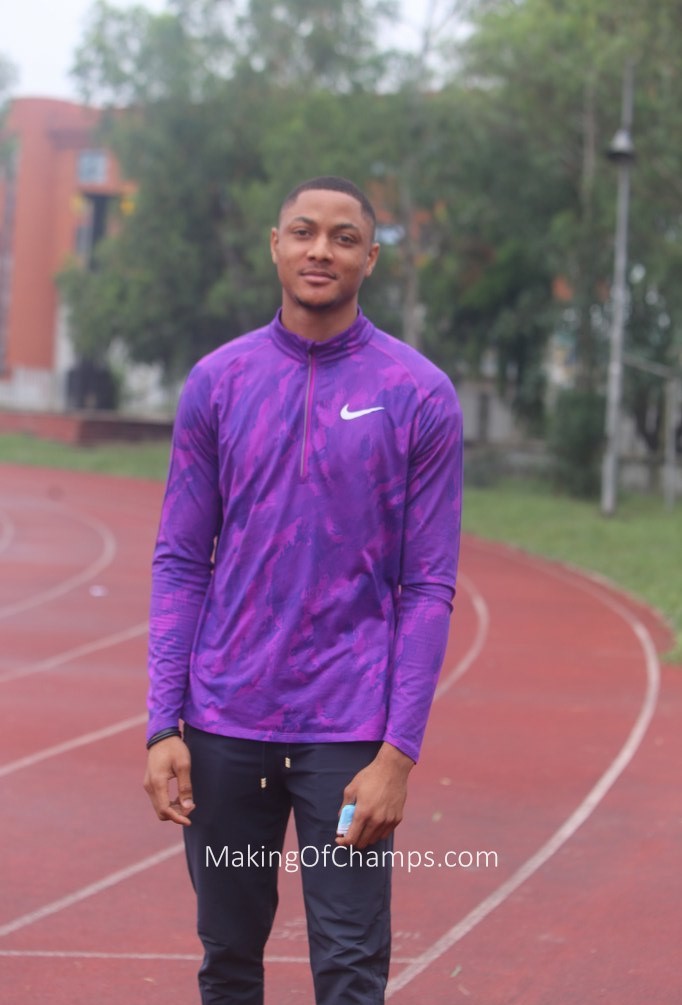 MakingOfChamps's tweet photo. Here's an international angle on some athletes who flew in to compete at the #MoCInvitational. Representing Gabon, Roberto Gomez who trains at the African Athletics Development Centre in Lome, Togo, competed in the men's 100m earlier this afternoon. https://t.co/jV1Q7FYujR