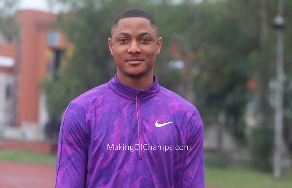 MakingOfChamps's tweet photo. Here's an international angle on some athletes who flew in to compete at the #MoCInvitational. Representing Gabon, Roberto Gomez who trains at the African Athletics Development Centre in Lome, Togo, competed in the men's 100m earlier this afternoon. https://t.co/jV1Q7FYujR