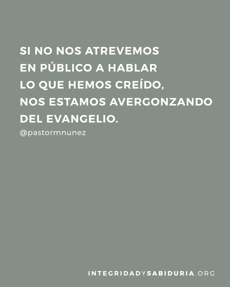 ISMinisterios's tweet photo. "Cada vez que nosotros tememos ofender a personas porque estamos proclamando la verdad del evangelio, expresamos nuestra vergüenza del evangelio." (@pastormnunez)

Tomado del artículo "El poder del evangelio" → https://t.co/Jh8CTqQsUj https://t.co/KwvFFfBTzp