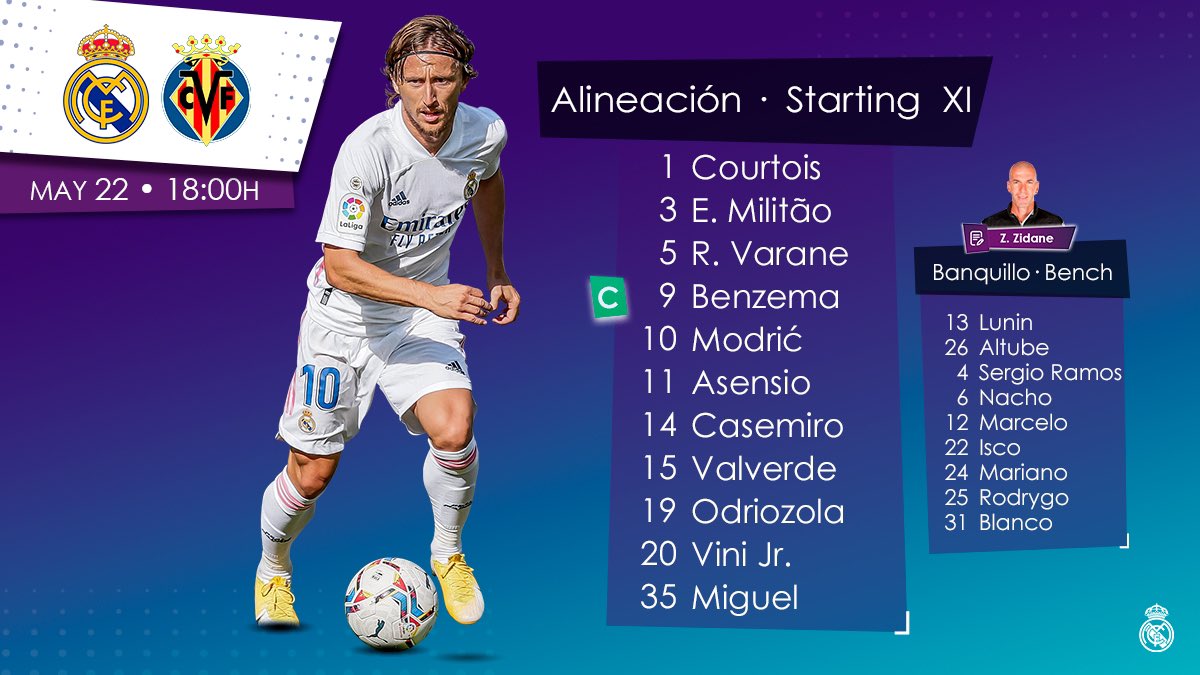 レアル マドリード C F ビジャレアル戦のスターティングメンバーはこちら Realmadridvillarreal T Co Hkfvnqncyu Twitter