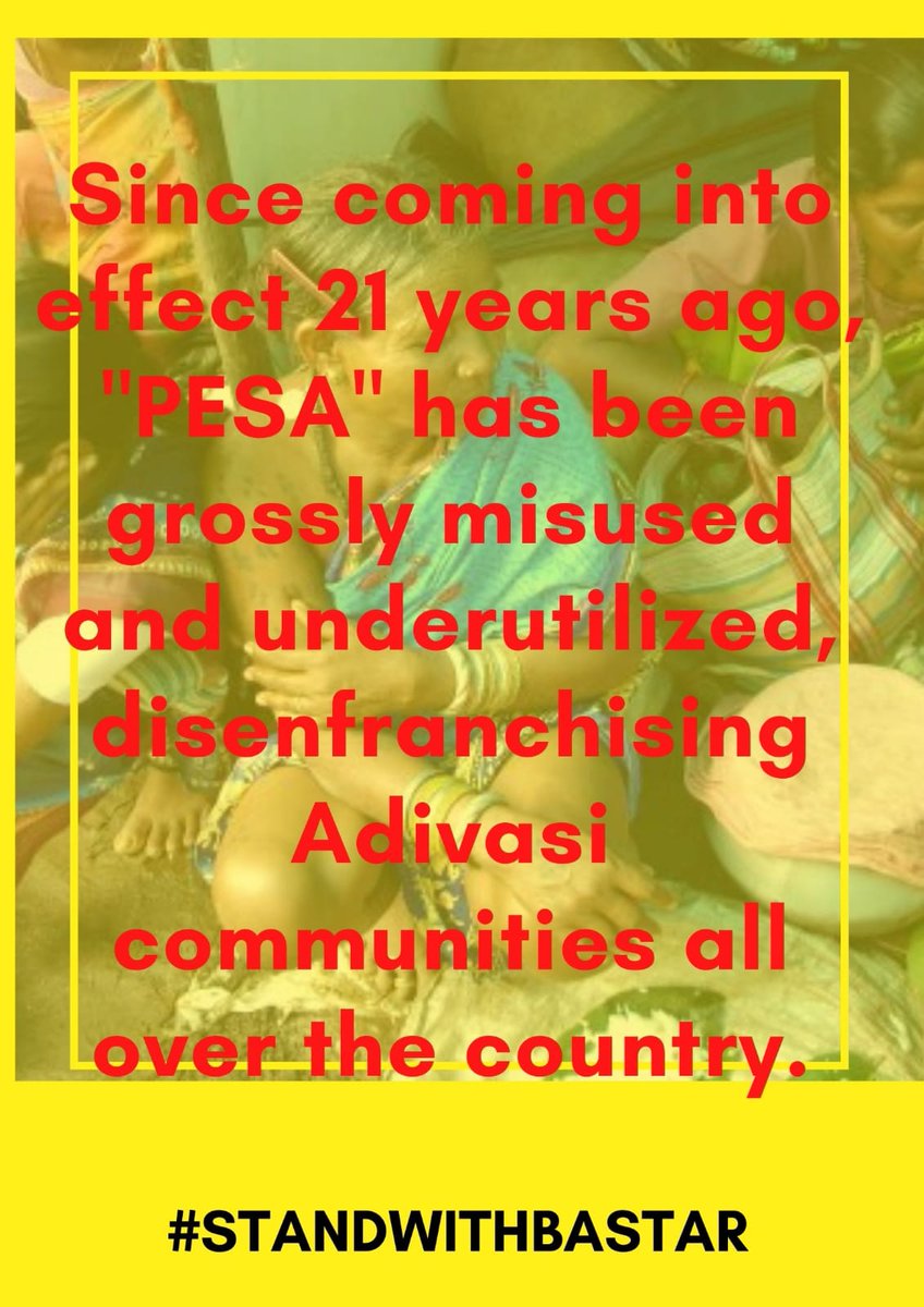 Devendr03792525's tweet photo. Implement PESA-act 1996,in all tribal areas of india ,and don't use bullet's
#STANDWITHBASTAR https://t.co/0YN4e55baA https://t.co/L5F5nXSceo