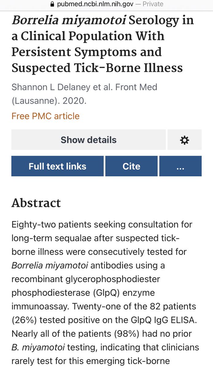 VectorCollector's tweet photo. We are picking up B. miyamotoi in ticks in Illinois.
Could patients w/long-term symptoms following suspected tick-borne illness & abx treatment have antibodies to B. miyamotoi? Yes, 26% of them in this study.
Article ⬇️
https://t.co/pjp7fZIOqw https://t.co/ze7tc298vF