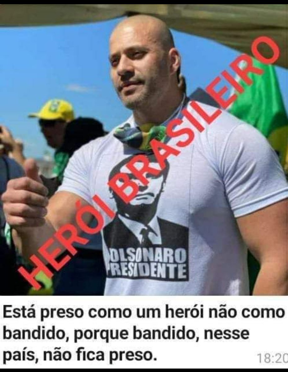 CsardeBarros3's tweet photo. Liberdade total para Daniel Silveira,o herói do Povo brasileiro! 
Cadeia para Alexandre de Moraes! https://t.co/4Ex4qIcRnC