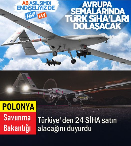 Polonya Savunma Bakanlığının, Türkiye'den 24 adet Bayraktar TB2 SİHA satın almak için Türkiye ile anlaşma imzaladığını Dünyaya duyurduğu Türkiye'ye... Bugünleri gösteren Allaha şükürler olsun… #YerliveMilliSanayi