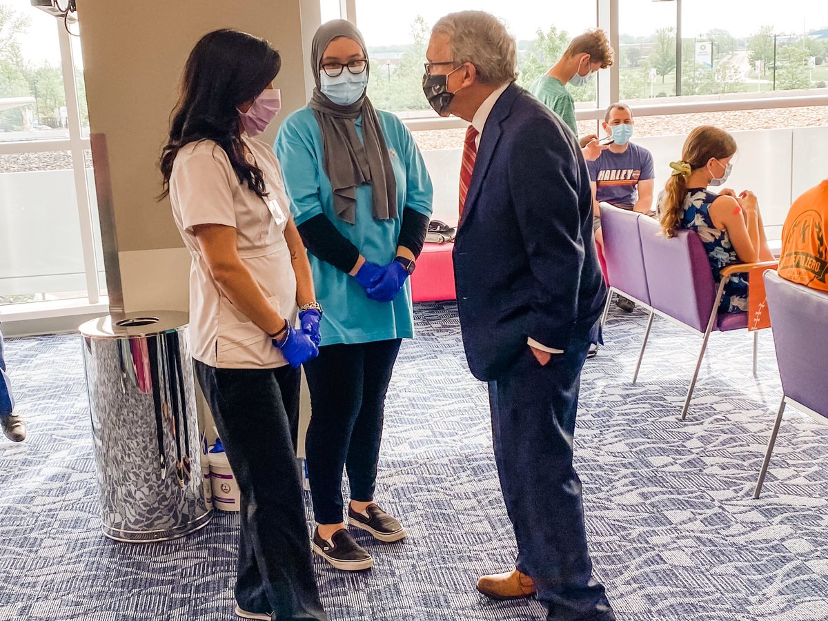 Thank you @MikeDeWine for visiting our vaccination clinic in Springboro today! It was quite a surprise for our patients! #InthisTogetherOhio #Aboveandbeyond4kids