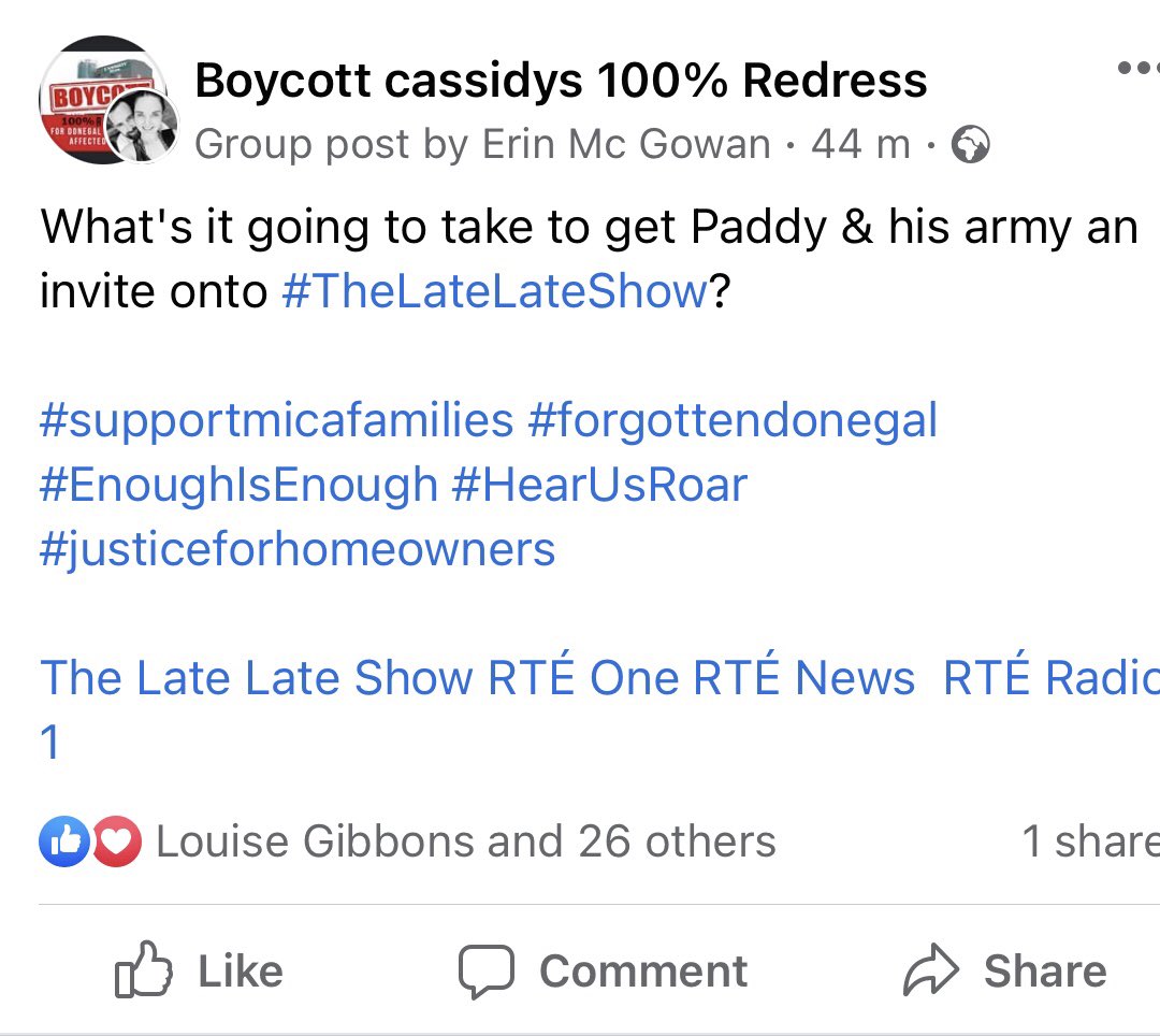 LeanneMcHugh08's tweet photo. What's it going to take to get Paddy & his army an invite onto #TheLateLateShow?
#supportmicafamilies #forgottendonegal #EnoughIsEnough #HearUsRoar #justiceforhomeowners #mica #donegal #boycottcassidys #paritywithpyrite
@thelatelateshow @RyanTubridyShow https://t.co/HmPIgaO65e