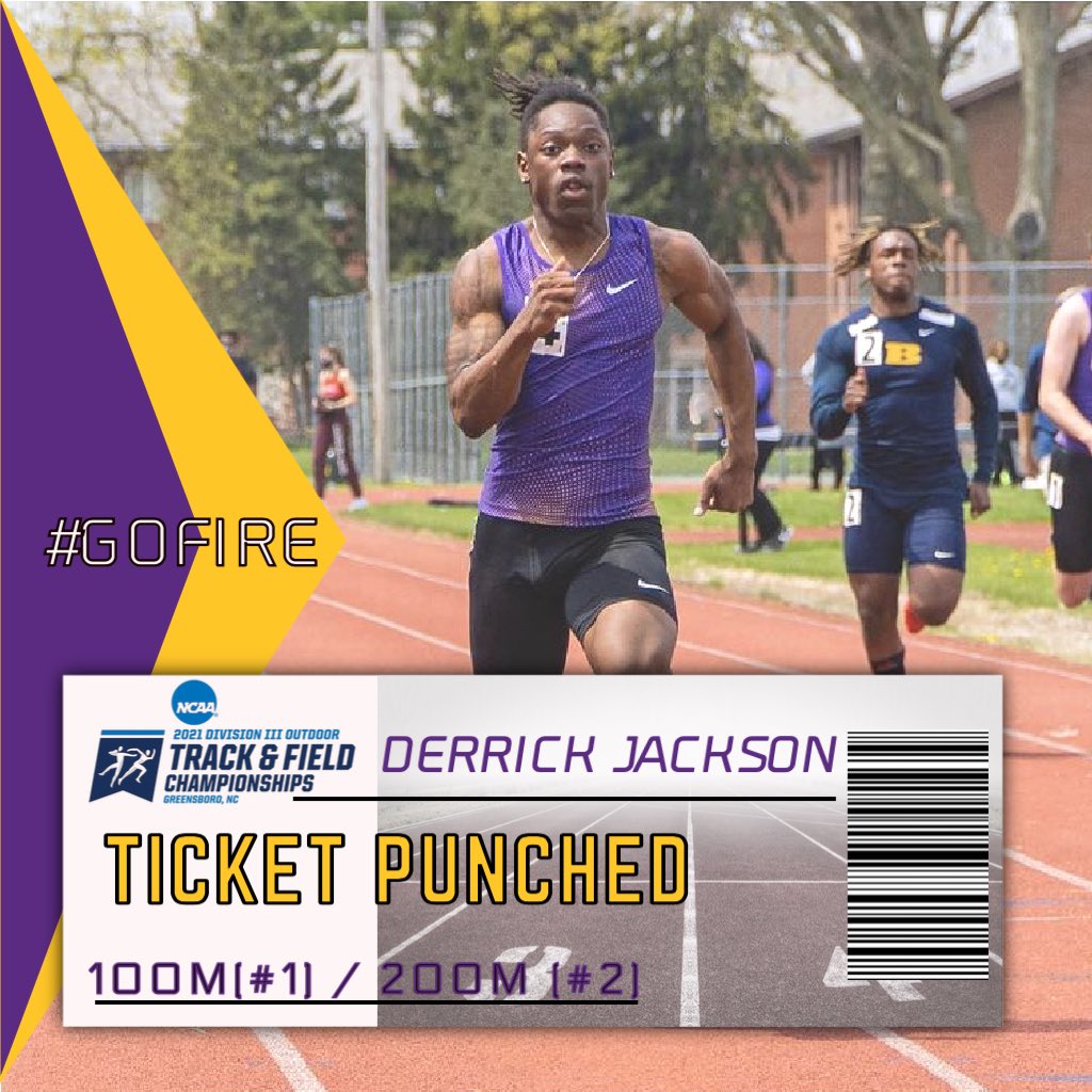 KnoxXCTF's tweet image. Derrick Jackson is headed to the DIII Outdoor Track and Field Championships in the 100m and 200m. He currently has the top 100m time (:10.45) That time is the 14th best ever in DIII. He also ranks second in the nation in the 200m (:21.14).