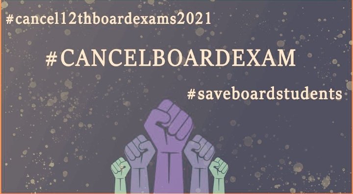 #cancelboardexams
It's already too late 1 and half year completed in studying class 12 please cancel the exams don't give more mental stress to 
students are depressed regarding their examination so please cancel the exam don't play with students life