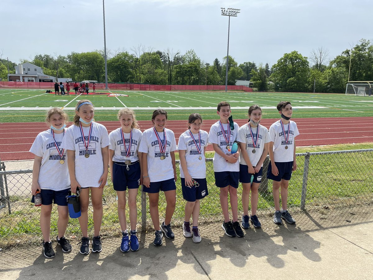 <a href="/CatonsvilleMS/">Catonsville Middle</a> track team crushing it at our last meet of the year! All placed and multiple 1st places #proud