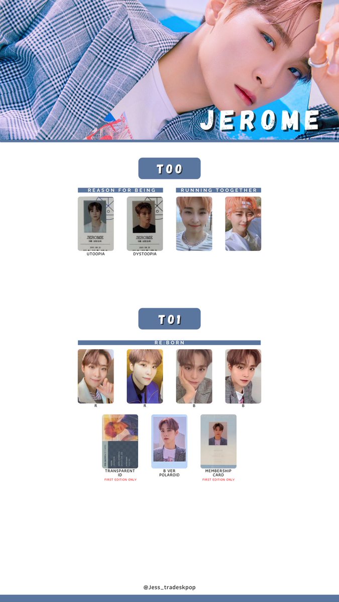 Jess__ts's tweet photo. Only need 4 more PCs to complete these templates if anyone has them or sees them π₯Ί I am doing individual ones just they have polaroids etc on which I still need to find! Iβve attached Jeromes complete ones to showπ #to1 #to1template #to1photocard photo creds to photo owners π https://t.co/djfIyAMueY