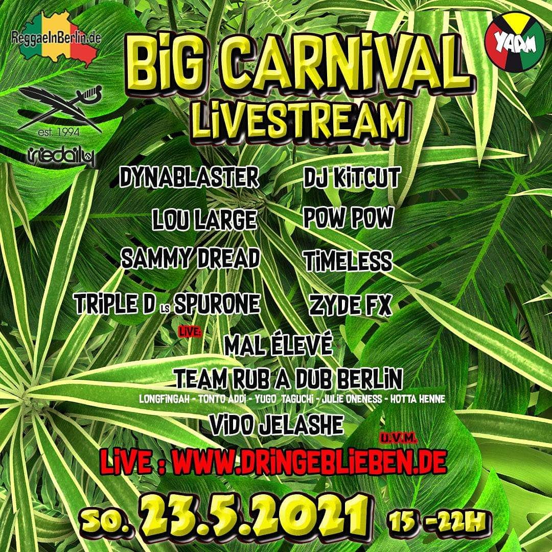 Morgen wäre der #KarnevalderKulturen ! Aber wir können #Pfingsten nicht still sein darum gibt's morgen den #BigCarnivalStream aus dem <a href="/YAAMBerlin/">YAAM Berlin</a>