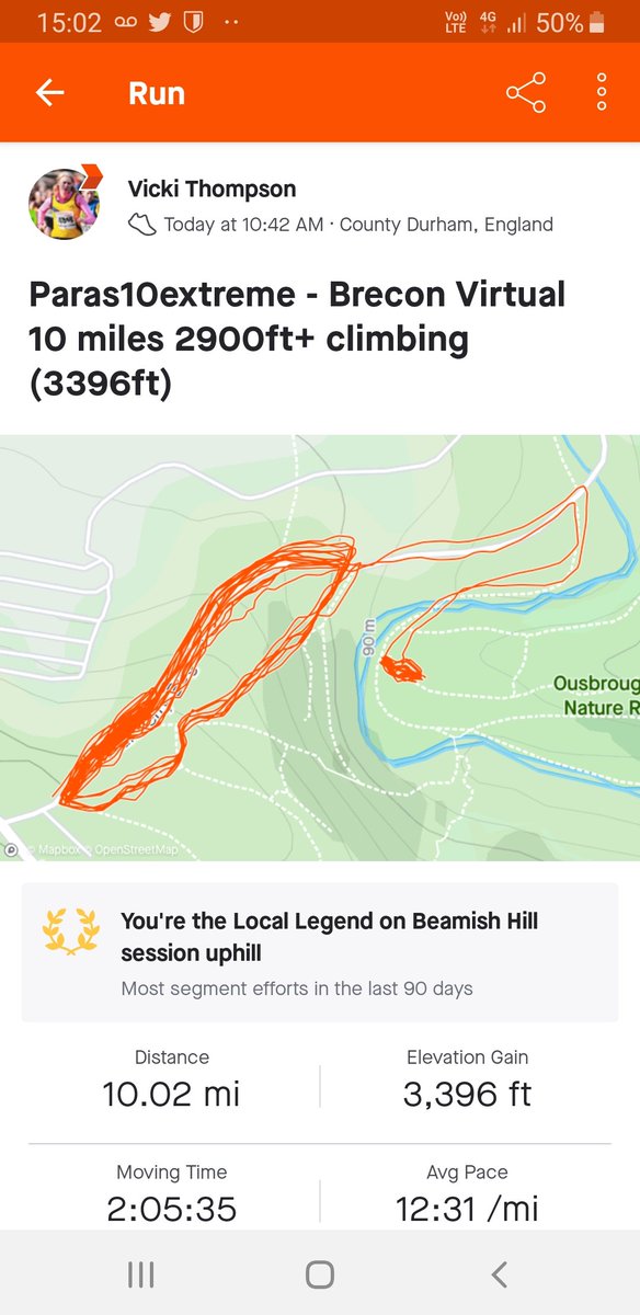 ladywhippet's tweet photo. 10 miles.
3396ft of elevation
@ThePARAS10 #virtualbrecon
Need a weekend to recover from the weekend π https://t.co/uKGwj0I0XJ