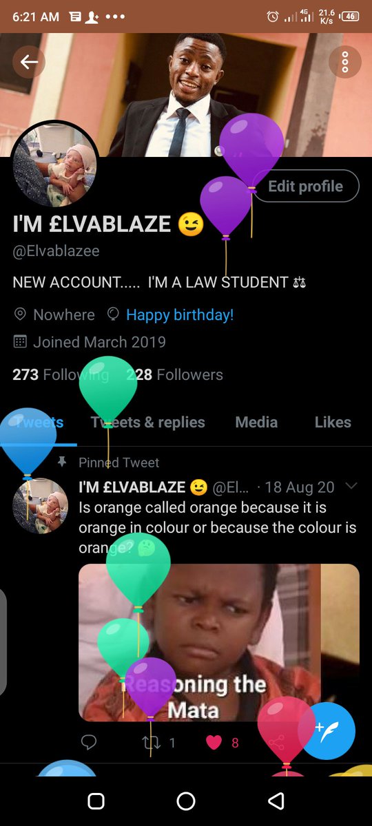Elvablazee's tweet photo. Got the balloons today😊😊🤗
Levelled up 🙌🙌
Thank you Jesus for the gift of life🙏 https://t.co/1otKb7DagT