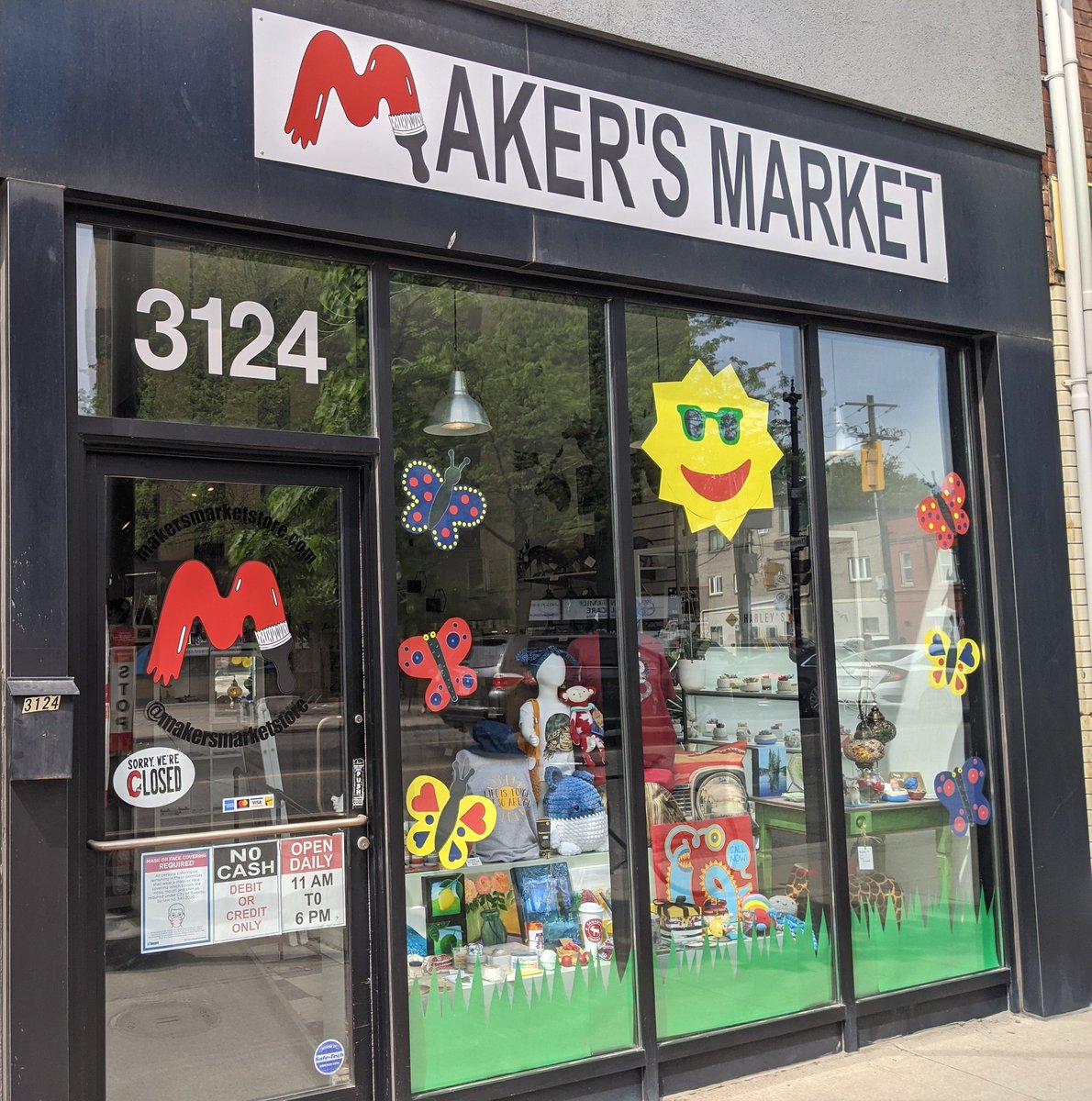 We have a #new window display here at Maker's Market!  Come check it out at 3124 Dundas St West in #Toronto!  Window shopping and curbside pickup available starting May 25.  11am to 6pm.  Thank you for supporting #SmallBusiness and #Local #artisans! #shoplocal #buylocal