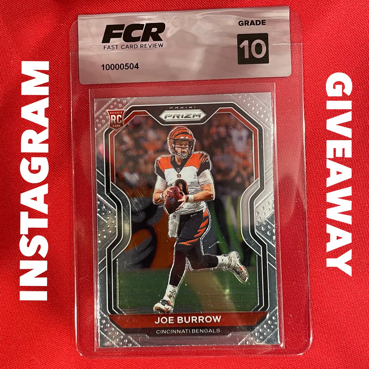 katieRUNSthis's tweet photo. Who wants a Joe Burrow card? I know I do! @fastcardreview is giving away this 2020 Joe Burrow Prizm (FCR Grade 10) on their IG at 5PM CST TODAY. All giveaway details there!
.
#lsutigers #lsufootball #whodoyoucollect #SportsCards #footballcards #cardcollector #sportsmemorabilia https://t.co/FuqhWjm6X8
