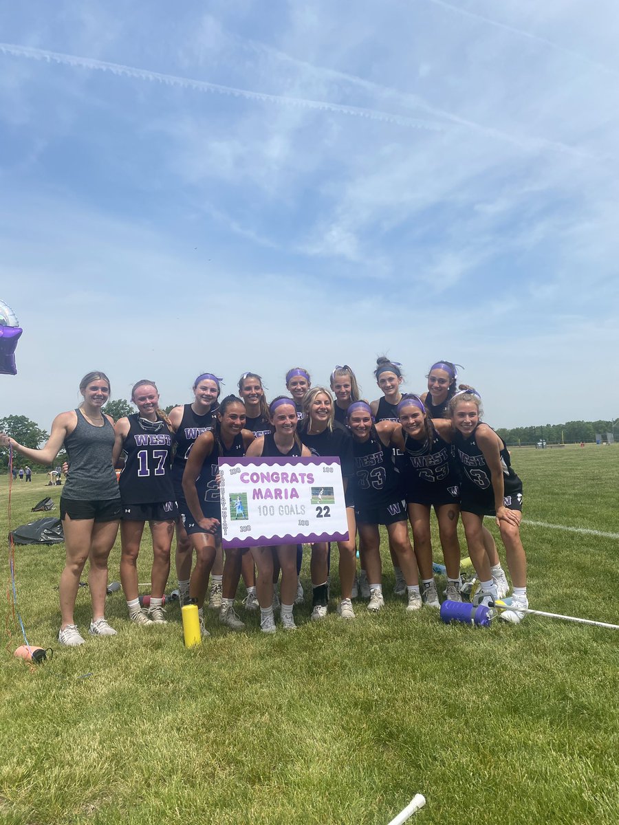Congratulations to Maria Spiotto for scoring her 💯 Career Goal today as the Lady Lions 🦁 beat Seneca 16-7! So much to celebrate today! 💜🦁💯🥍#AnotherProgramFirst #LadyLionsLax #laxfamily
