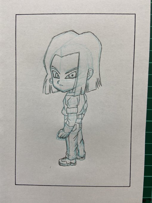 ちび17号
17号はあまり描いた事ないから模写で💦 