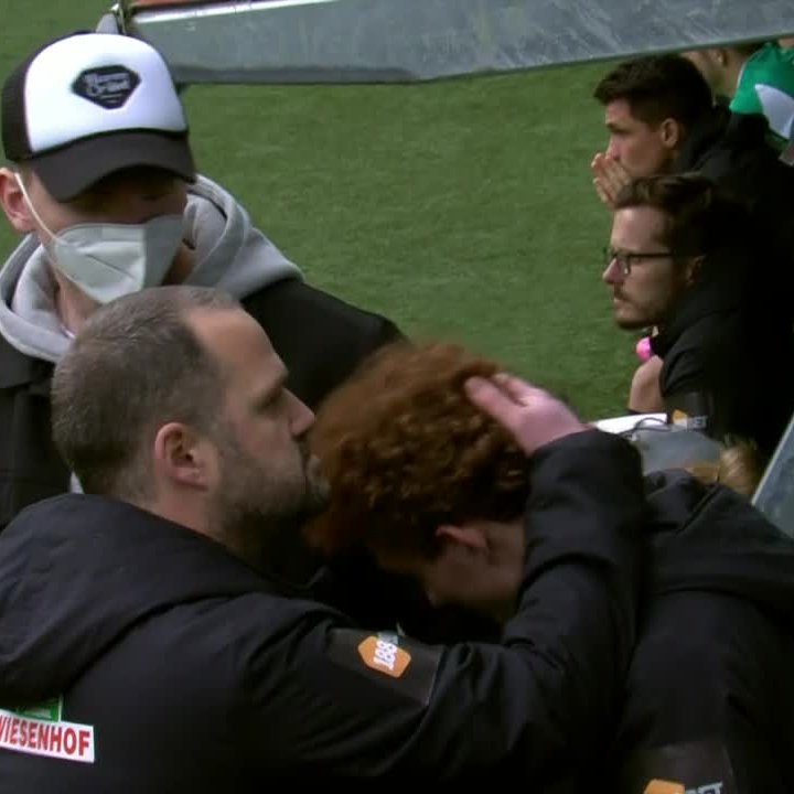 usmntonly's tweet image. An emotional Josh Sargent after Werder Bremen's relegation to the 2. Bundesliga.