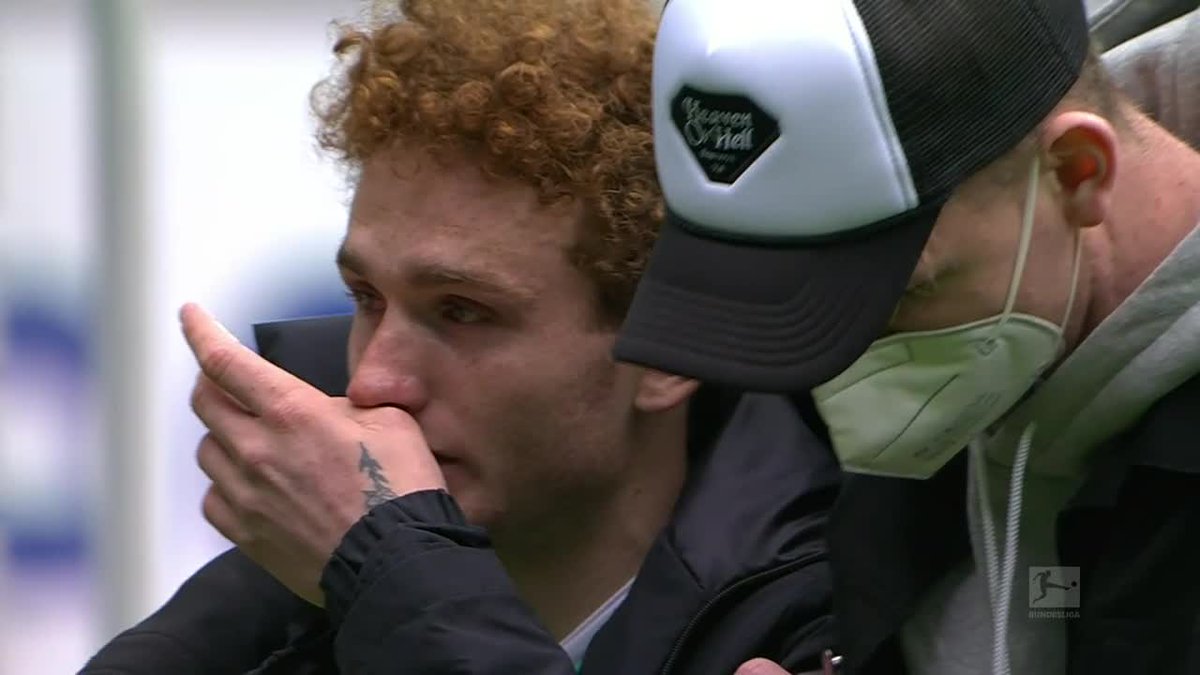 usmntonly's tweet image. An emotional Josh Sargent after Werder Bremen's relegation to the 2. Bundesliga.
