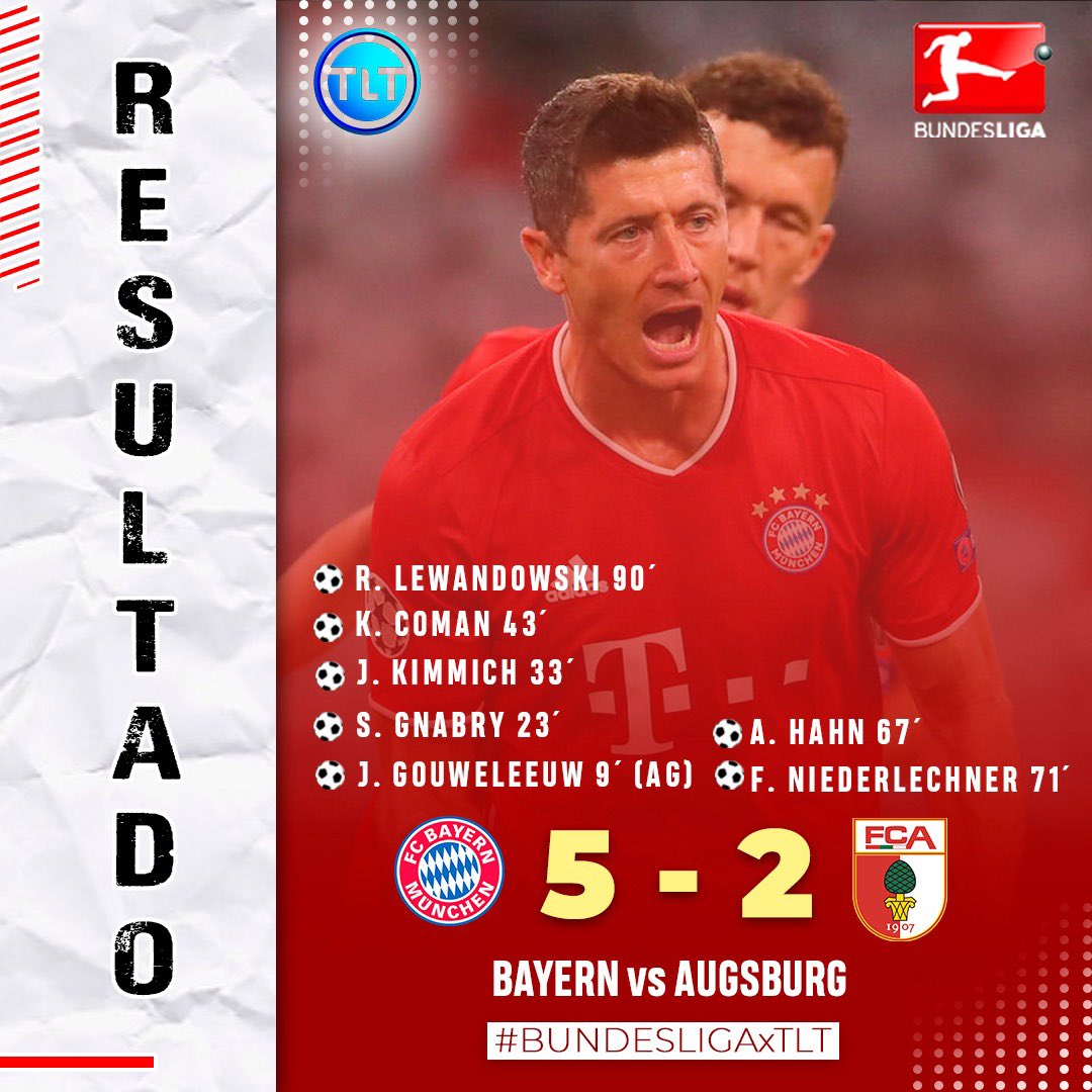LaTeleTuya's tweet photo. El @FCBayernES goleó y Robert Lewandowski superó el récord histórico de Gerd Müller 🔥

Gran final de #BUNDESLIGAxTLT 🇩🇪, y lo disfrutaste por nuestra señal. ¡Gracias por acompañarnos en esta última jornada! 😁 https://t.co/8jy4txlheU