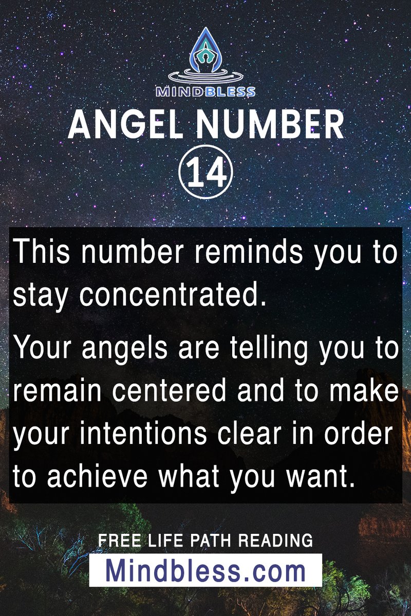 AngelMeanings's tweet photo. Angel Number 14

This number reminds you to stay concentrated.
Your angels are telling you to remain centered and to make your intentions clear in order to achieve what you want.

#angelnumber #angelnumbers https://t.co/mcFn2IOs04