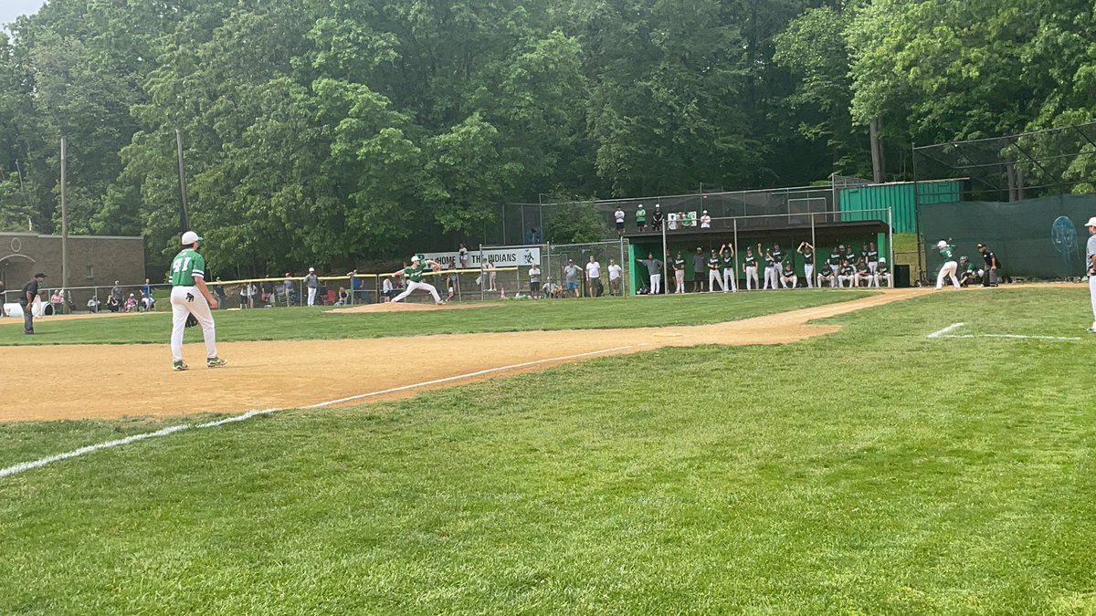 pvsportscenter's tweet photo. Porter sits down after pitching 7 and 2/3 innings with 4 runs allowed and 4 strikeouts. Jared Shiffman looking to close the game out with 2 outs and a man on second. #pvbaseball https://t.co/Z52ZnlPdC7