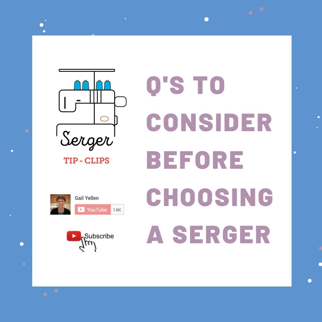 GailPatrice's tweet photo. Whether this is your first Serger purchase or you are looking to upgrade, there are some important considerations when you're looking. In this Serger Tip Clip, I share what I think about when looking at machines and dealers.

Learn more here https://t.co/qtpSZNSHVT 🤓 https://t.co/UWnbT5gSNG