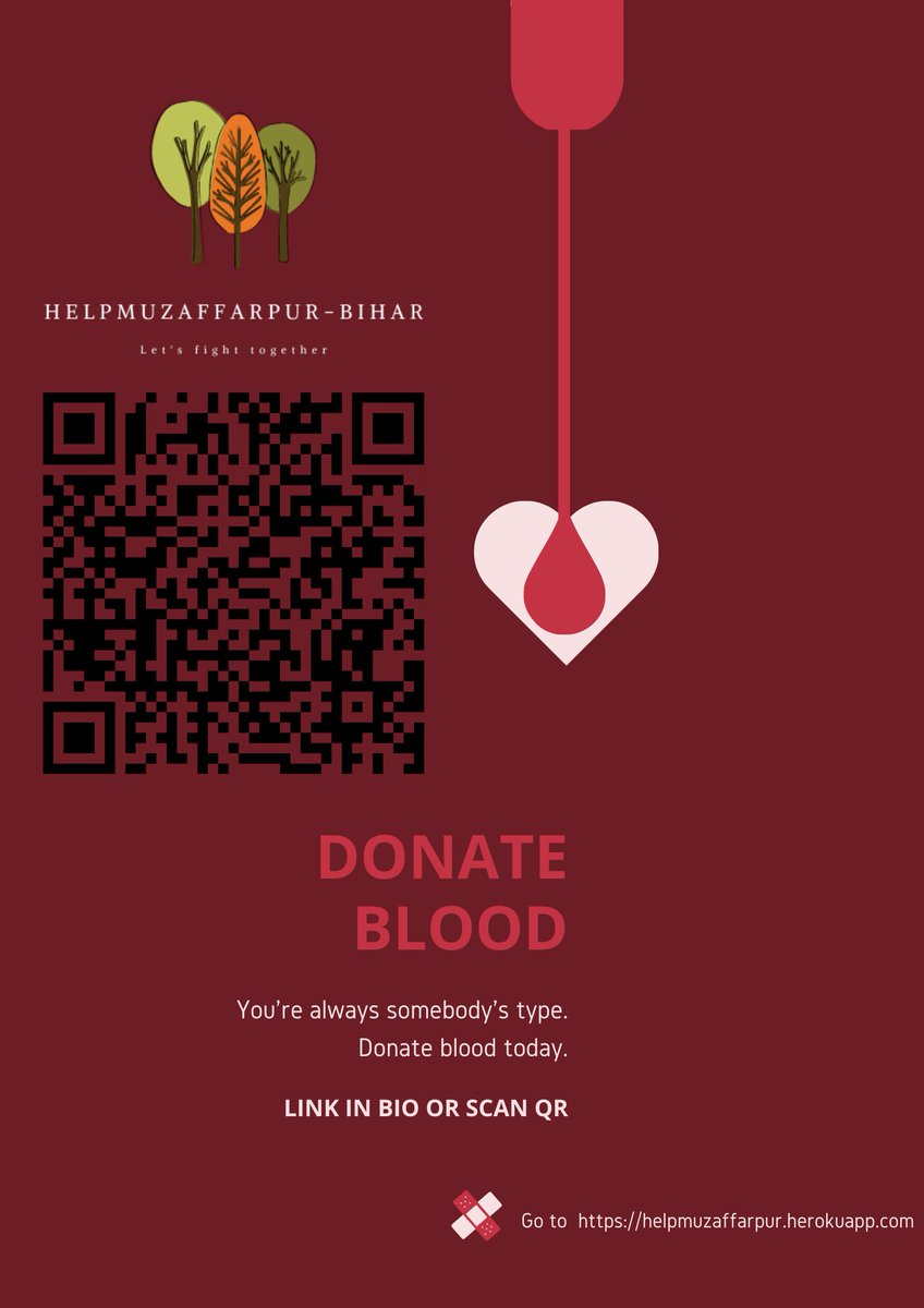 helpmuzaffarpur's tweet photo. you can scan the QR also, or DM us.
https://t.co/3anXJ4cv1A
Please fill this forum, and forward it, this is just for record, so we can use it to connect the verified reciepient to donor. 
#BloodMatters #bloodchain #blooddonors #Muzaffarpur #patna #bihar #blooddonation #covidhelp https://t.co/08S1oI2abM