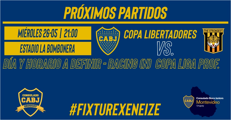 ConsuladoBocaUy's tweet photo. #FixtureXeneize se viene la última fecha de fase de grupos de #CopaLibertadores y sólo sirve ganar para seguir por el camino de la gloria. #VamosBoca #BocaEsMundial https://t.co/53ooSvSF2j