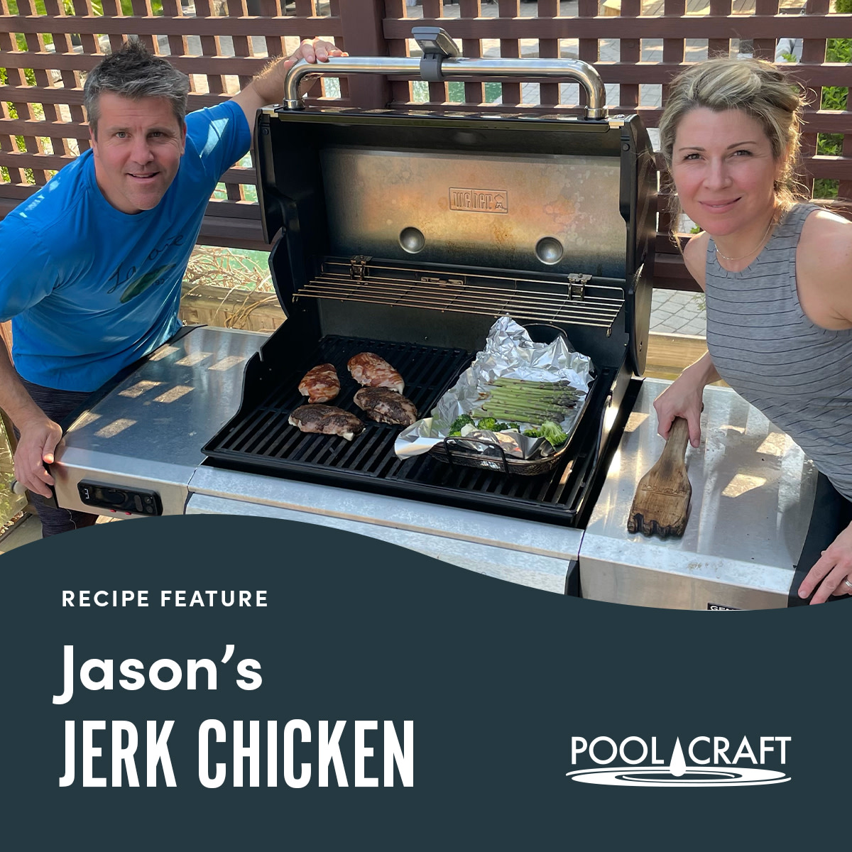 thepoolcraftco's tweet image. We're mixing things up on the grill this weekend with Jason's #JerkChicken! 👨🏼‍🍳

The Mitchell's love Iris Backayard® Jerk Chicken Sauce... you've got to try it! 

We hope you're having a fantastic long weekend 🍹 

#PoolCraft #TimberCraft #StoneCraft