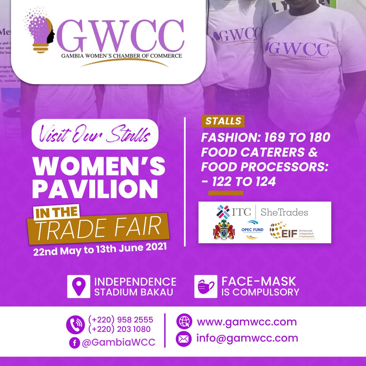 Come out and support Women-owned Businesses by visiting the #Women’s Pavilion at the Trade Fair . Buy local, buy ‘Made In The Gambia’