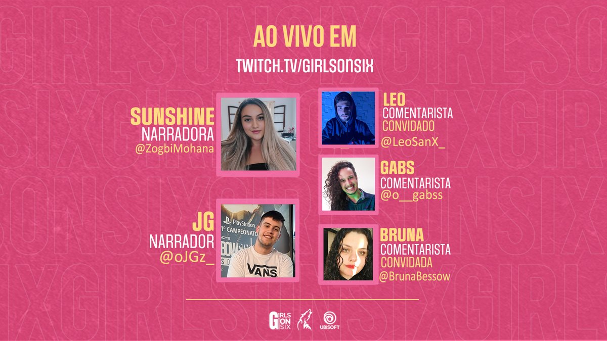 GirlsOnSix's tweet photo. SABADOU COM COPA DA GIRLS 💃
Já já às 14h as meninas entram no server pra rodada 4.
Acompanhe a transmissão pela twitch com nosso time especial de Casters! 🙅♀️
📺https://t.co/qUJJNwBhrA https://t.co/C9lvp2krIJ