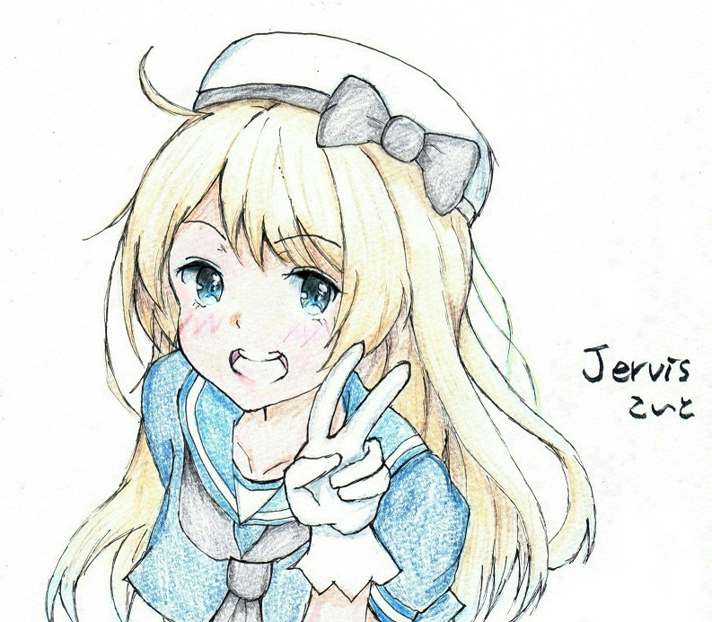 艦これ「ジャーヴィスちゃんです。
頑張って幼さ全振り。
#艦これ版深夜の真剣お絵描き60」|小糸＠ちょっとだけ忙しい人のイラスト